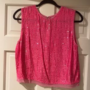 Velvet by Graham & Spencer Pink Sequined Top. NWT.  Size Medium